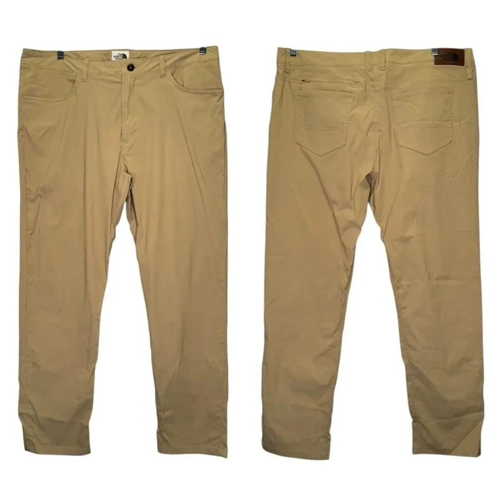 The North Face Mens Motion Pants Tan Khaki Nylon Stretch Hiking Outdoor Size 38